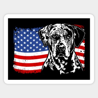 Proud Catahoula Leopard Dog American Pride Sticker